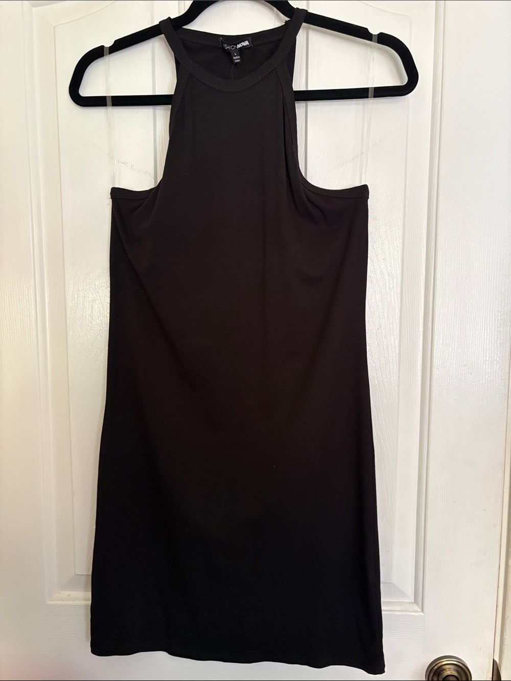 Fashion Nova Black Halter Neck Mini Dress